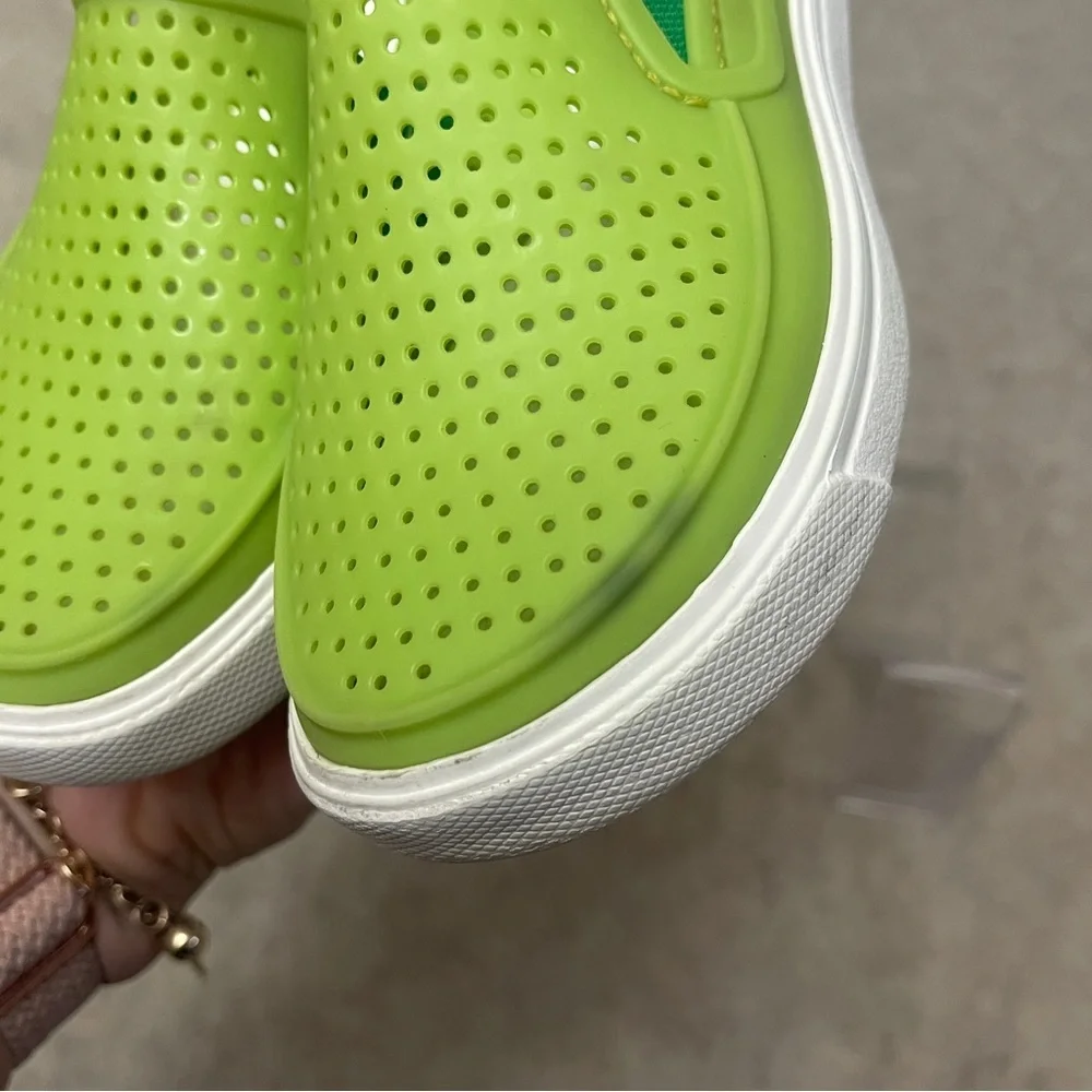CROCS Citilane Roka Slip On Water Boat Shoe Sneakers Lime Green Kids Size 11C